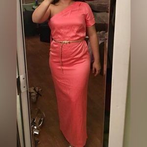 Banana republic 100% silk one shoulder dress